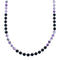 Sterling Silver Onyx Amethyst Multicolor Bead Necklace X10296